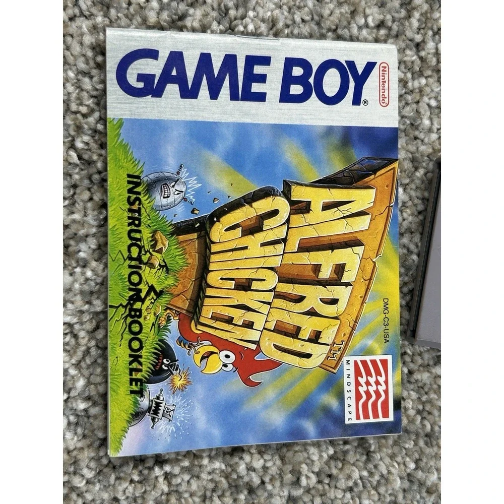Gameboy Alfred Chicken Cartridge Nintendo Game‎ Manual Vintage